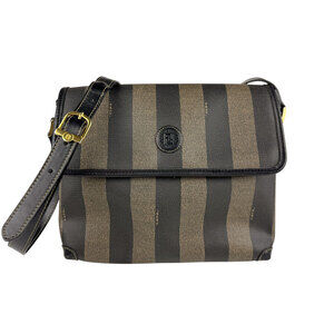 Fendi Pecan coated canvas shoulder bag black